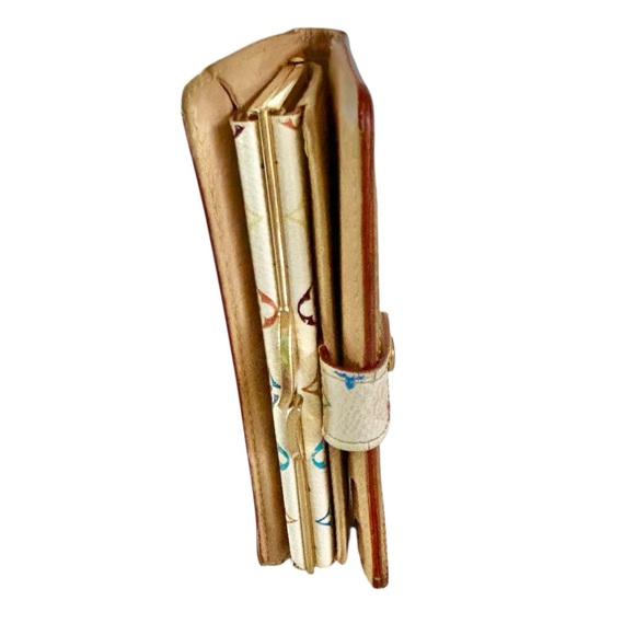 LV Multicolor White Kiss Lock Bifold Wallet - Picture 8 of 12